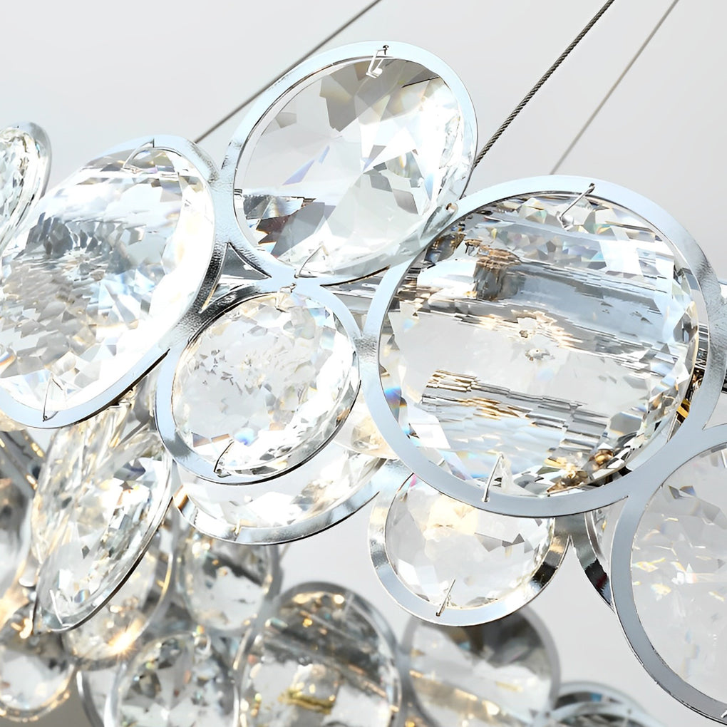 Modern Crystal Bubble Chandelier with Electroplated Metal Frame