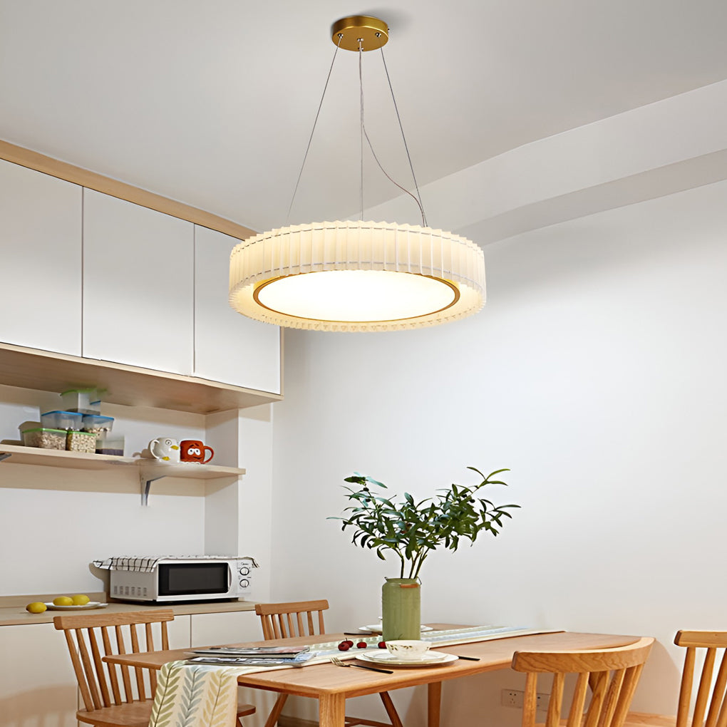 Pleated Fabric LED Ceiling Light with 3-Step Dimming