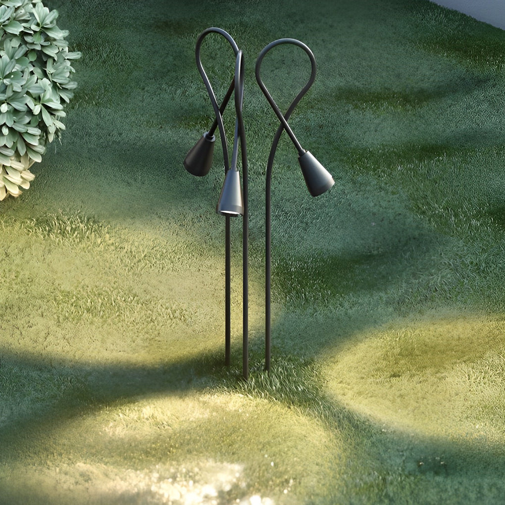 Modern Arched Gooseneck Pathway Lights - Waterproof LED Outdoor