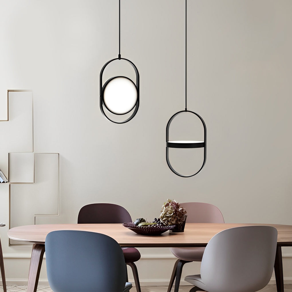 Modern Black LED Pendant Light with 3-Step Dimming