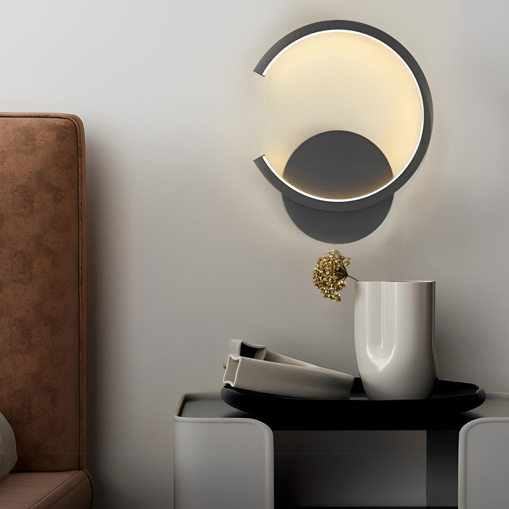 Modern Round LED Wall Sconce with Stepless Dimming