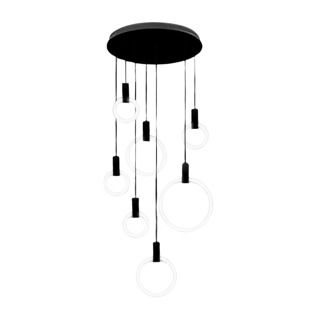 Modern Ring Staircase Chandelier with Stepless Dimming LED
