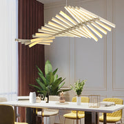 Modern Fishbone Wave LED Chandelier with Dimmable Remote Control