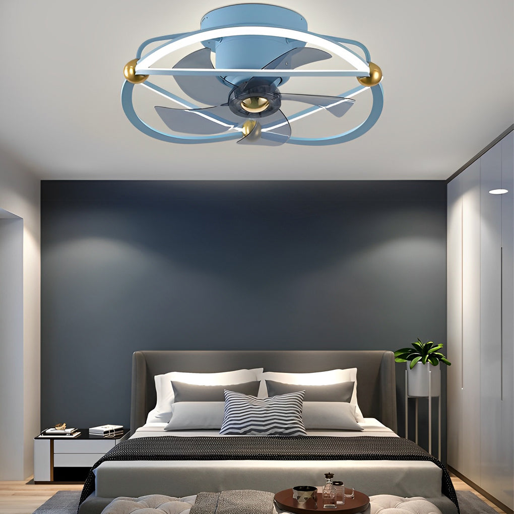 Modern Bladeless Ceiling Fan Light with Remote & Stepless Dimming