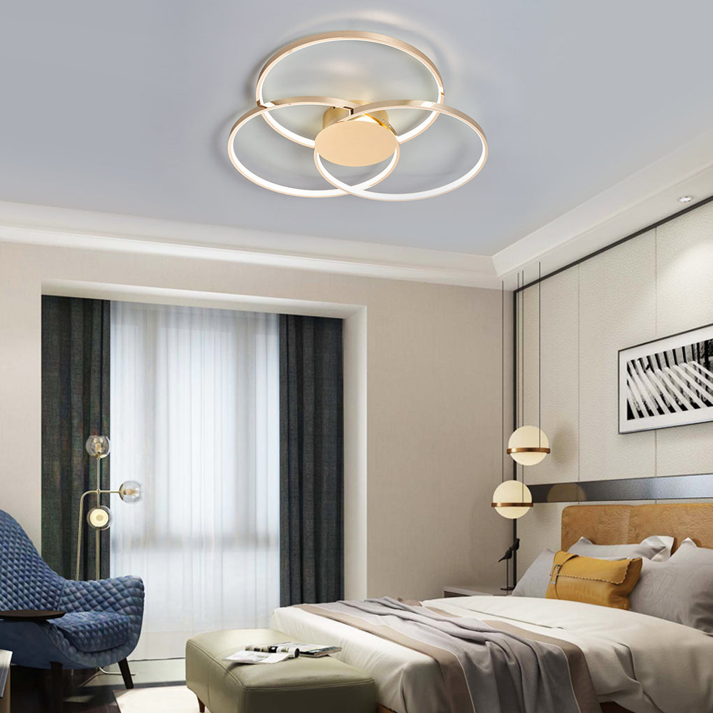 Three Rings Modern Nordic Ceiling Light with Stepless Dimming