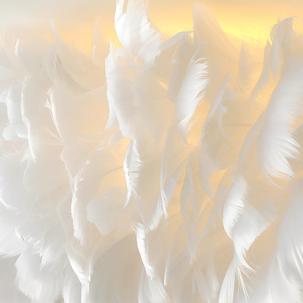 Modern Feather Pendant Light with Acrylic Shade White