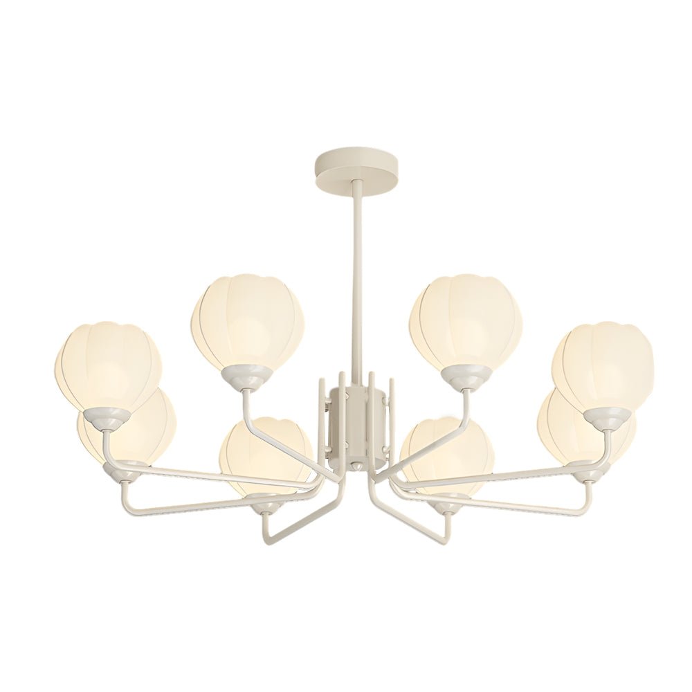 8-Light Orchid Bell Glass Chandelier with Three-Step Dimming