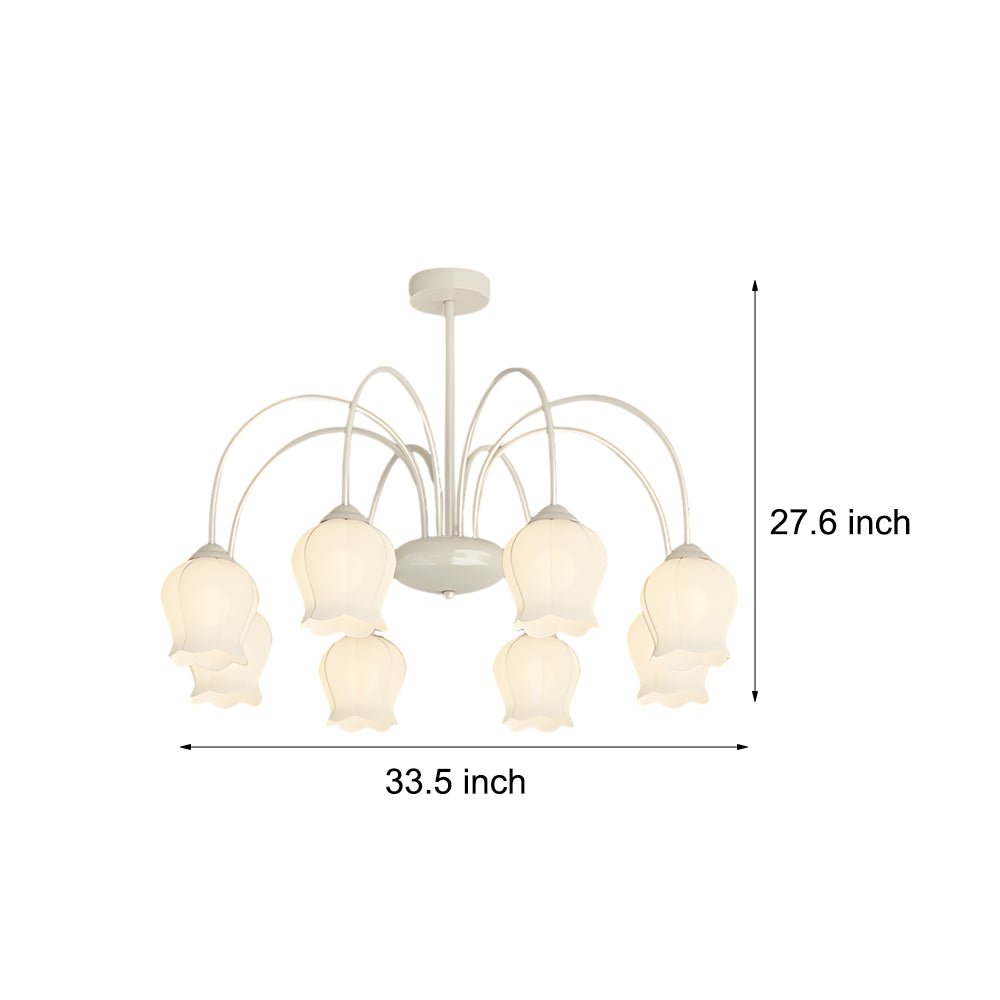 8-Light Orchid Flower Chandelier with 3-Step Dimming