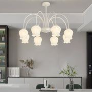 8-Light Orchid Flower Chandelier with 3-Step Dimming
