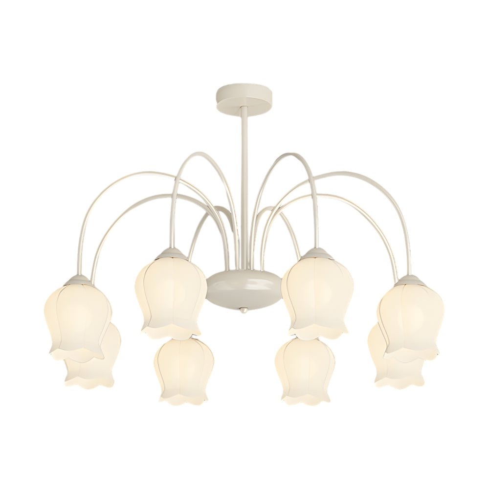 8-Light Orchid Flower Chandelier with 3-Step Dimming