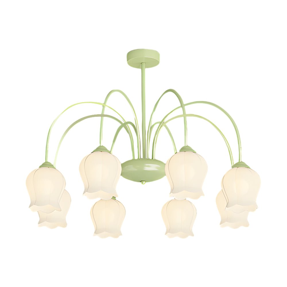 8-Light Orchid Flower Chandelier with 3-Step Dimming