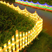 Wave-Shaped Solar LED Garden Fence 8-Pack Modern Outdoor Lighting