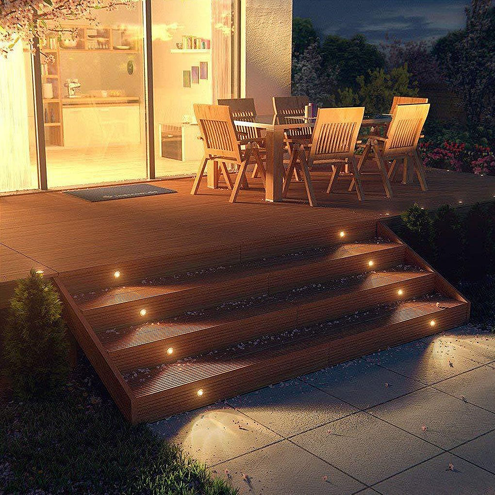Stainless Steel LED In-Ground Deck Lights - 1.5W Step Well Lights