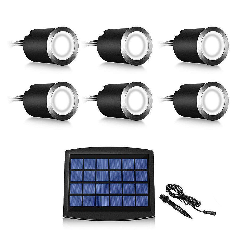 Solar LED Step Lights 8-Piece Set for Outdoor Decks & Stairs