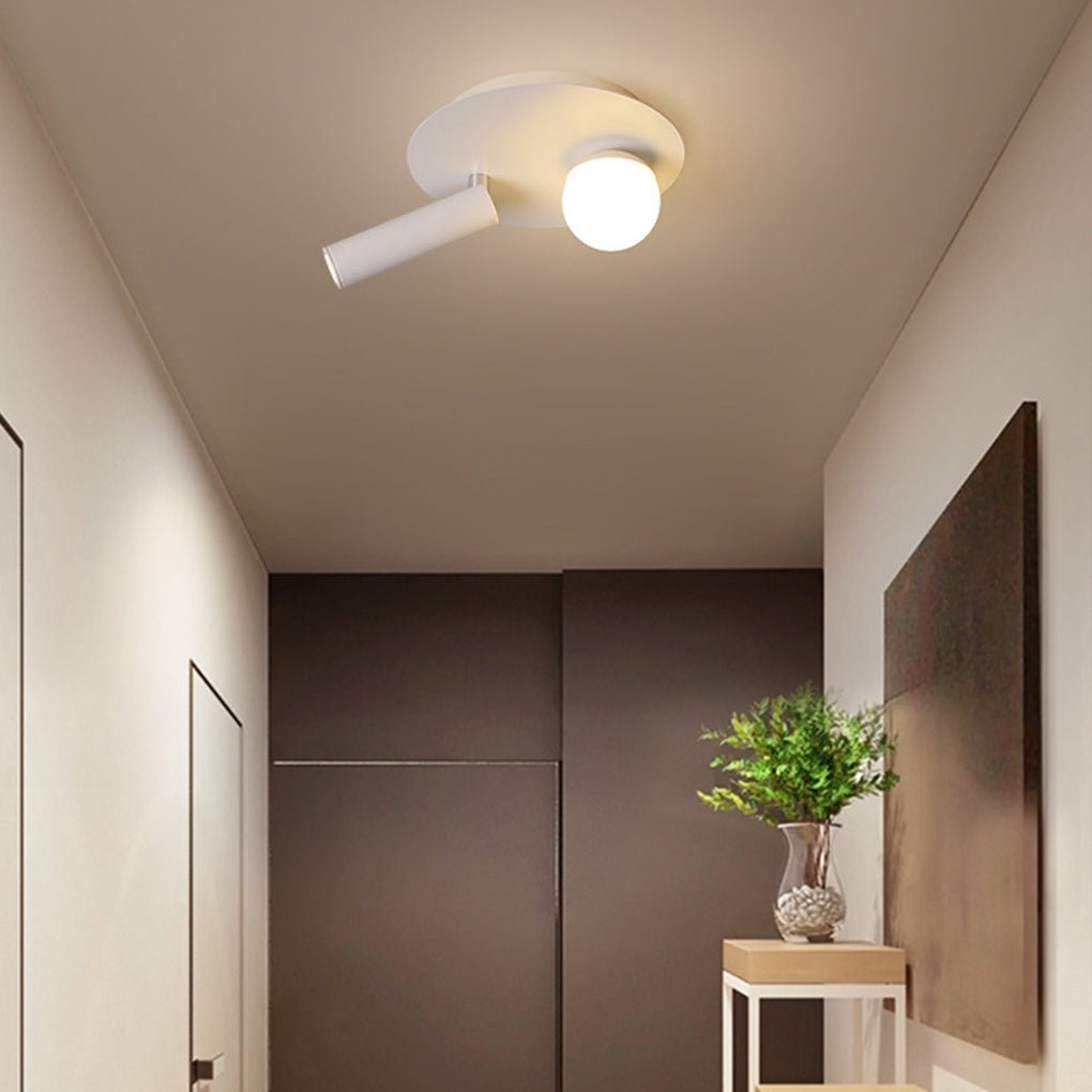 8" Round Flush Mount LED Spotlight - Rotatable Modern Ceiling Light