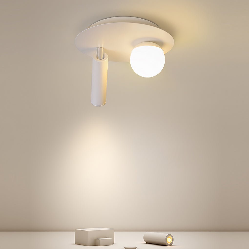 8" Round Flush Mount LED Spotlight - Rotatable Modern Ceiling Light
