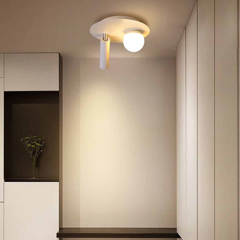 8" Round Flush Mount LED Spotlight - Rotatable Modern Ceiling Light
