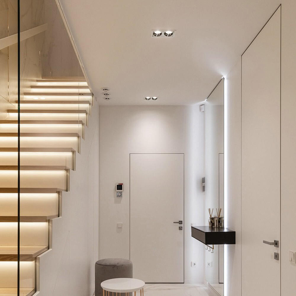 Dual-Head LED Recessed Downlight Modern Aluminum Ceiling Light
