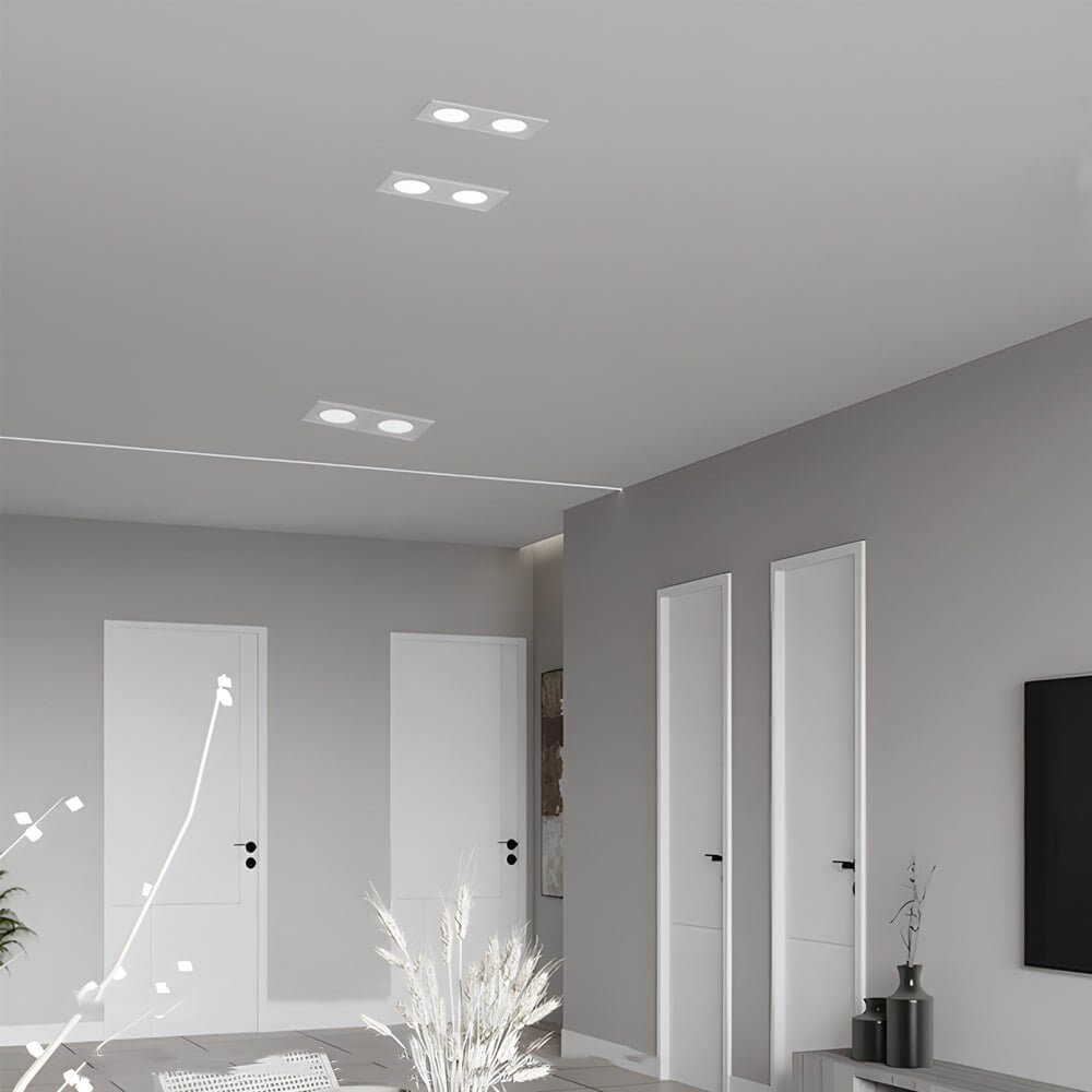 Dual-Head LED Recessed Downlight Modern Aluminum Ceiling Light