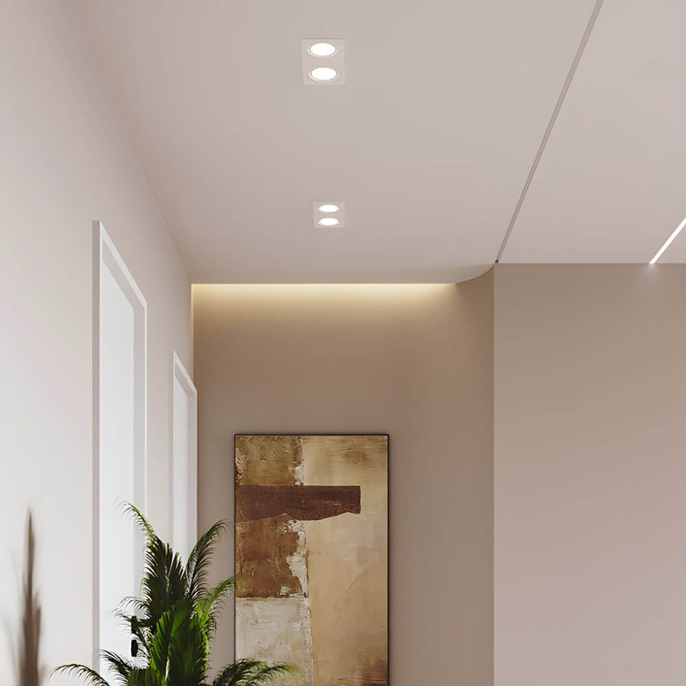 Dual-Head LED Recessed Downlight Modern Aluminum Ceiling Light