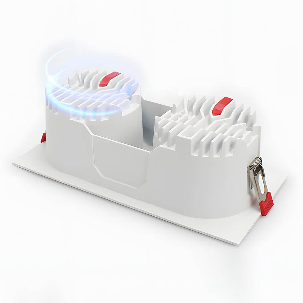 Dual-Head LED Recessed Downlight Modern Aluminum Ceiling Light