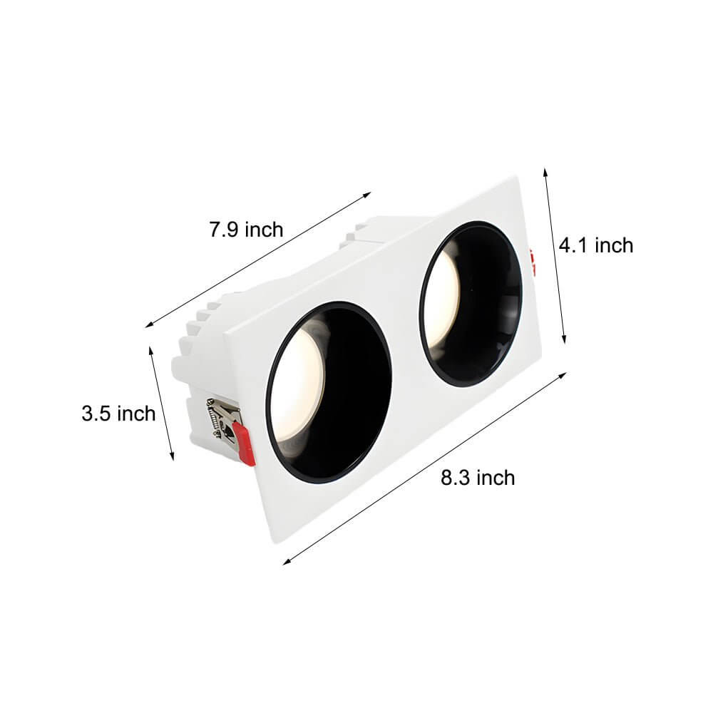 Dual-Head LED Recessed Downlight Modern Aluminum Ceiling Light