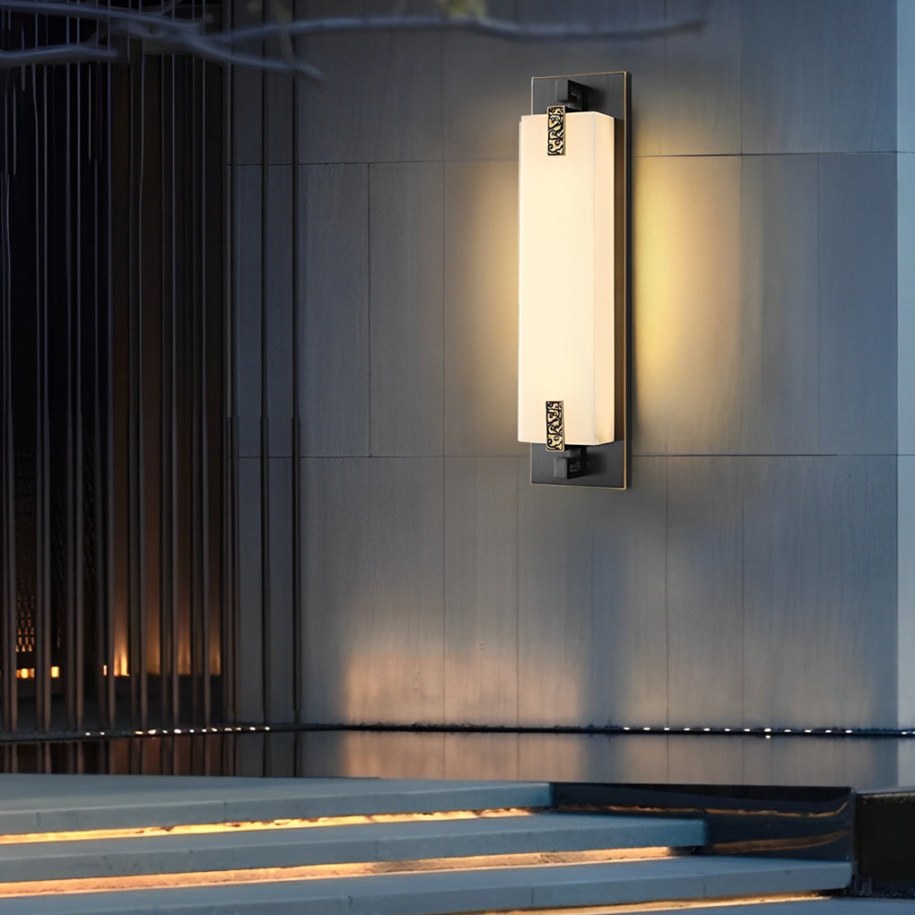 Outdoor Waterproof LED Wall Light with Marble Shade