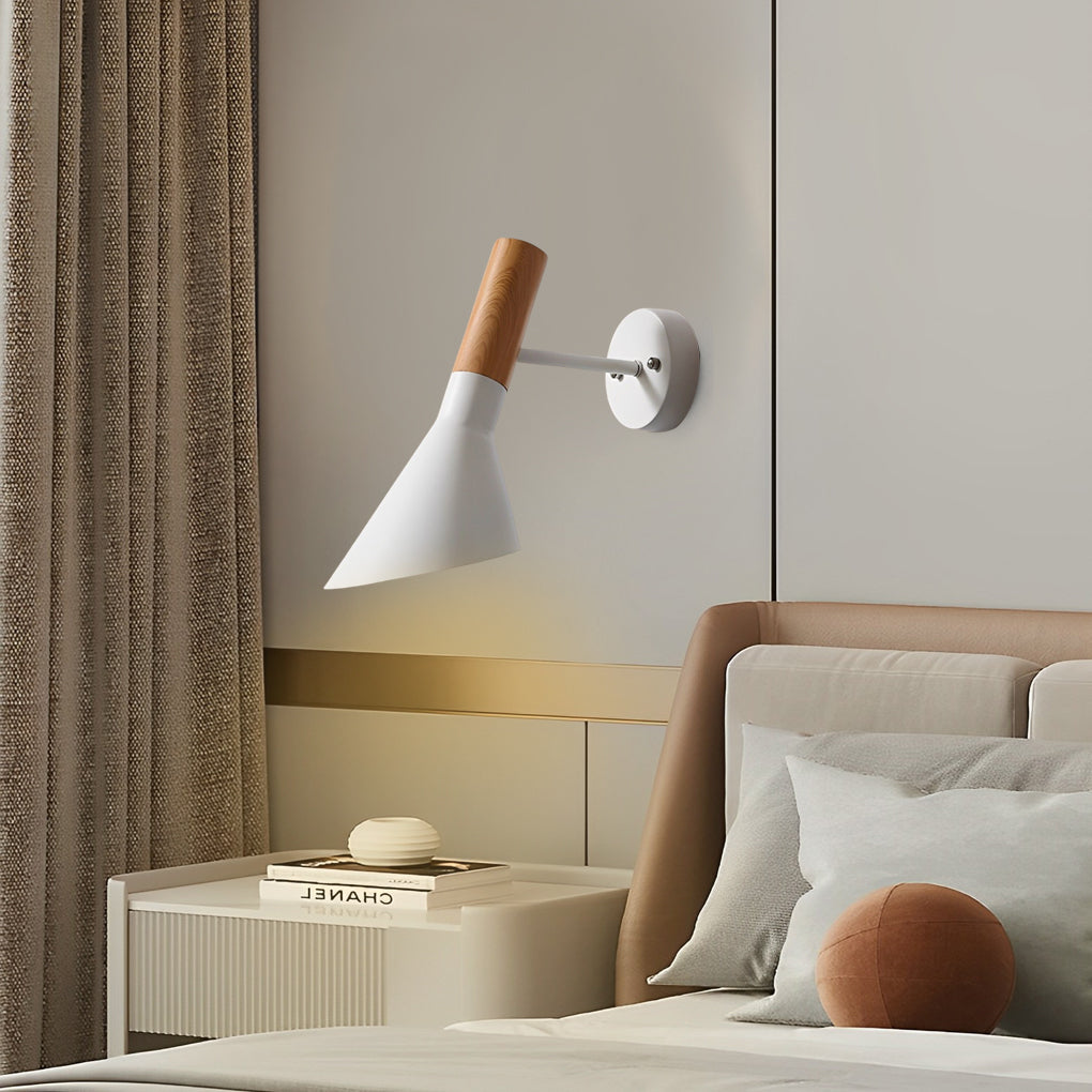 Modern Industrial Wood & Iron Wall Sconce with E27 Socket