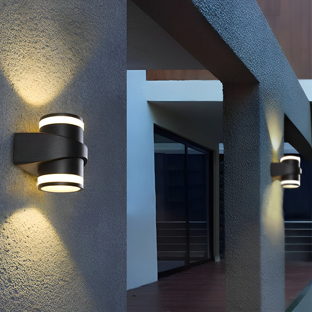 Modern LED Outdoor Wall Light - Black Aluminum Waterproof Sconce