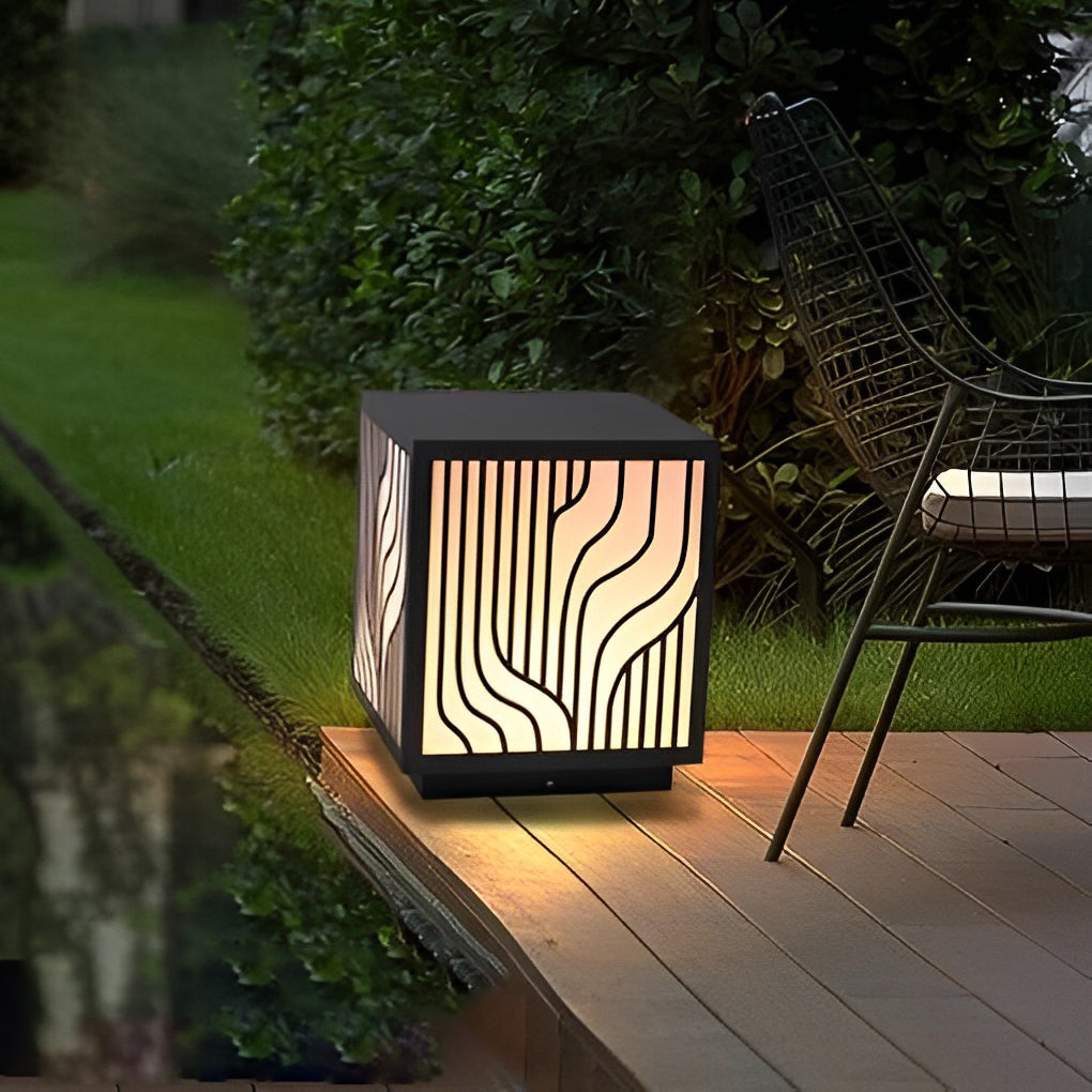 Modern Square Outdoor Post Light – Stainless Steel & Acrylic