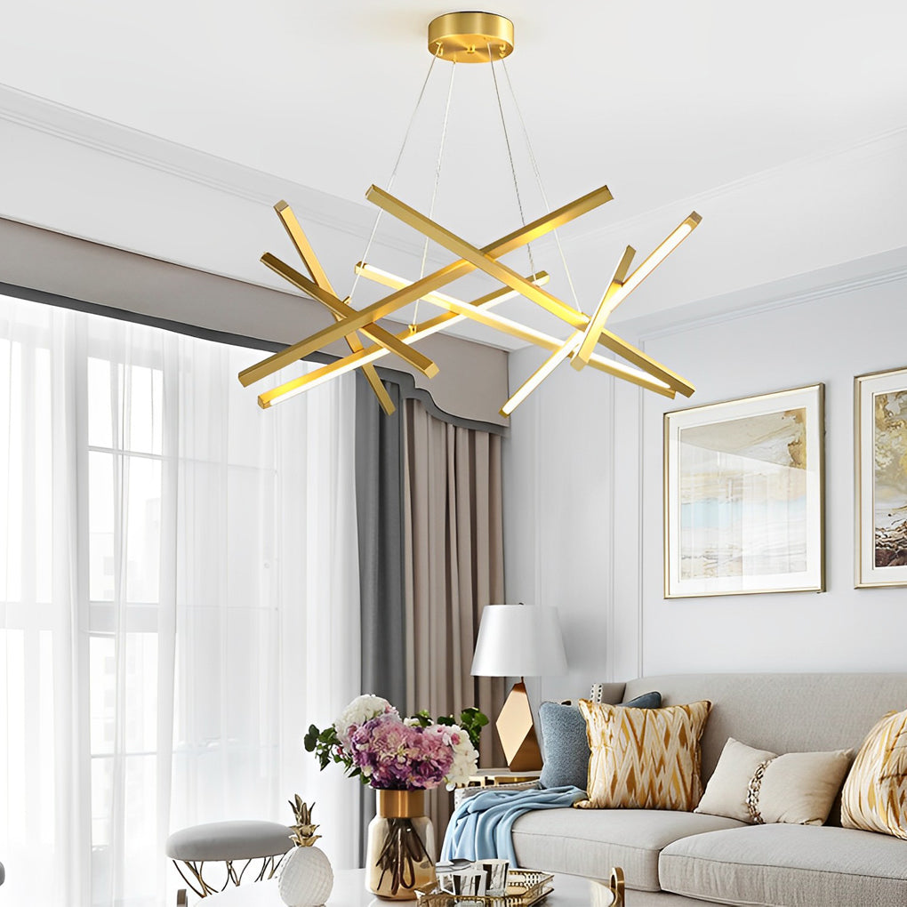 8-Light Modern Sputnik Chandelier with LED Ambient Lighting