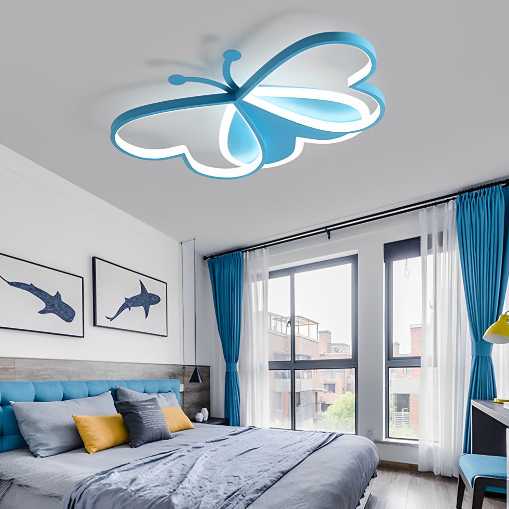 Butterfly Flush Mount LED Ceiling Light Modern Acrylic Metal