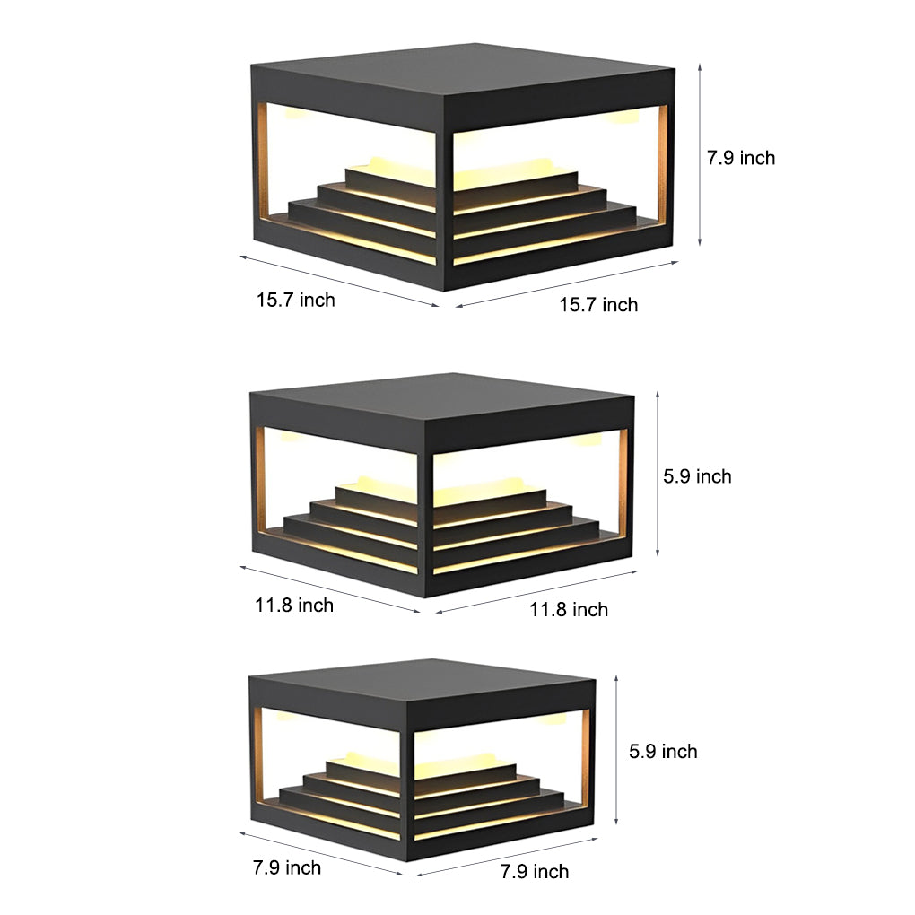 Modern Black Stainless Steel Solar LED Post Cap Light