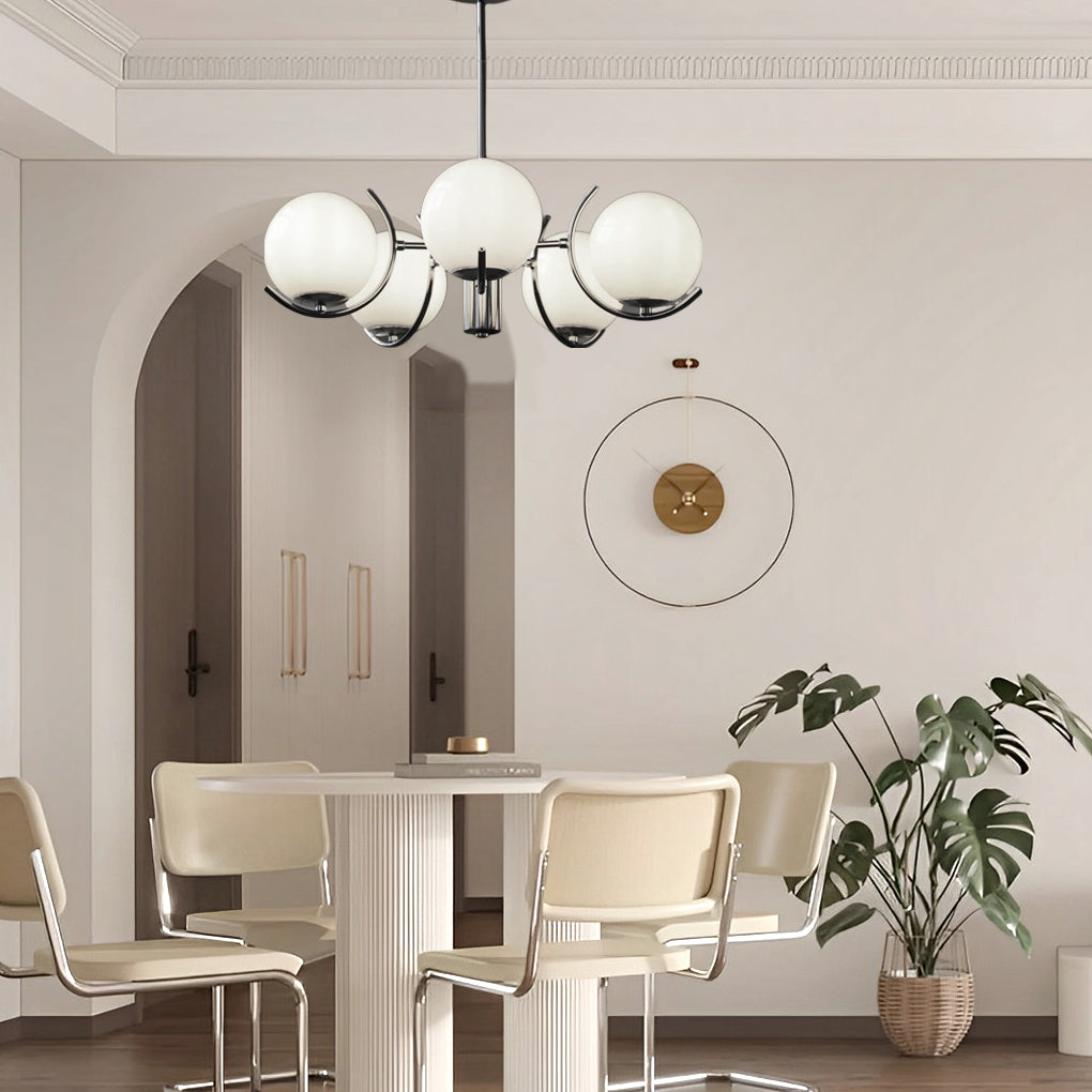 Modern Glass Globe Chandelier - 4/5 Lights Nordic Iron Design