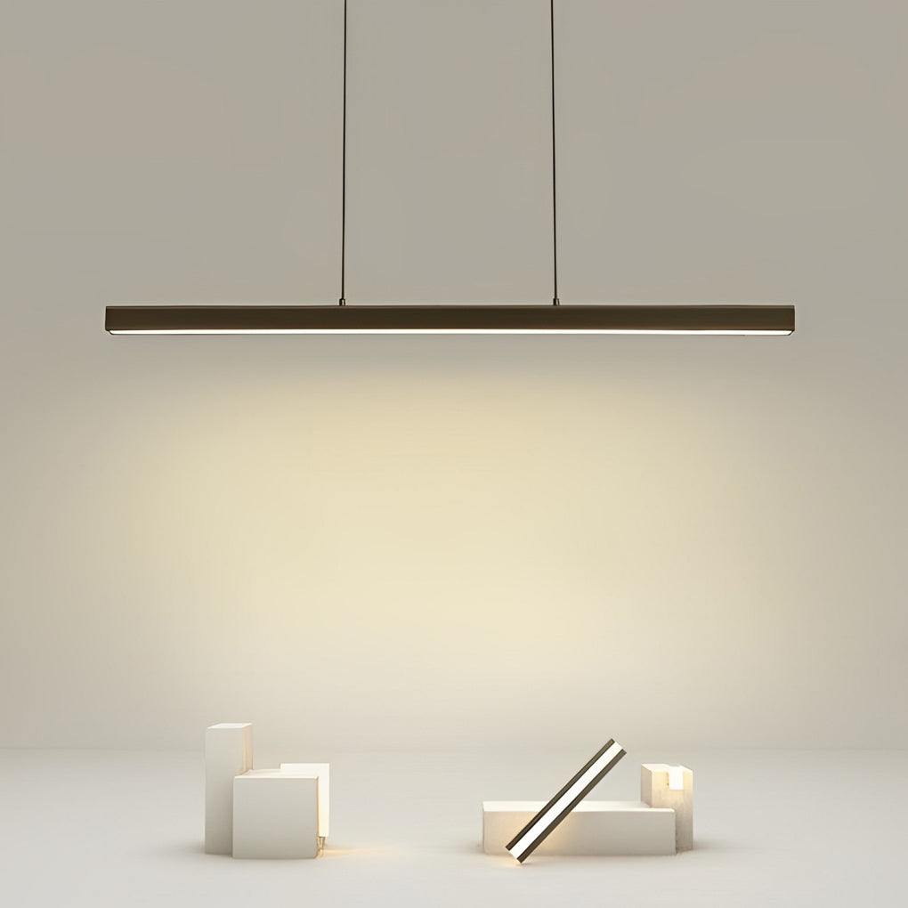 30" Rectangular Black Pendant Light with LED Aluminum PMMA Shade