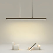 30" Rectangular Black Pendant Light with LED Aluminum PMMA Shade