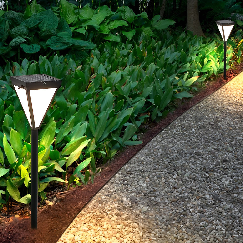 Solar LED Pathway Post Light - Modern Outdoor Landscape Lighting