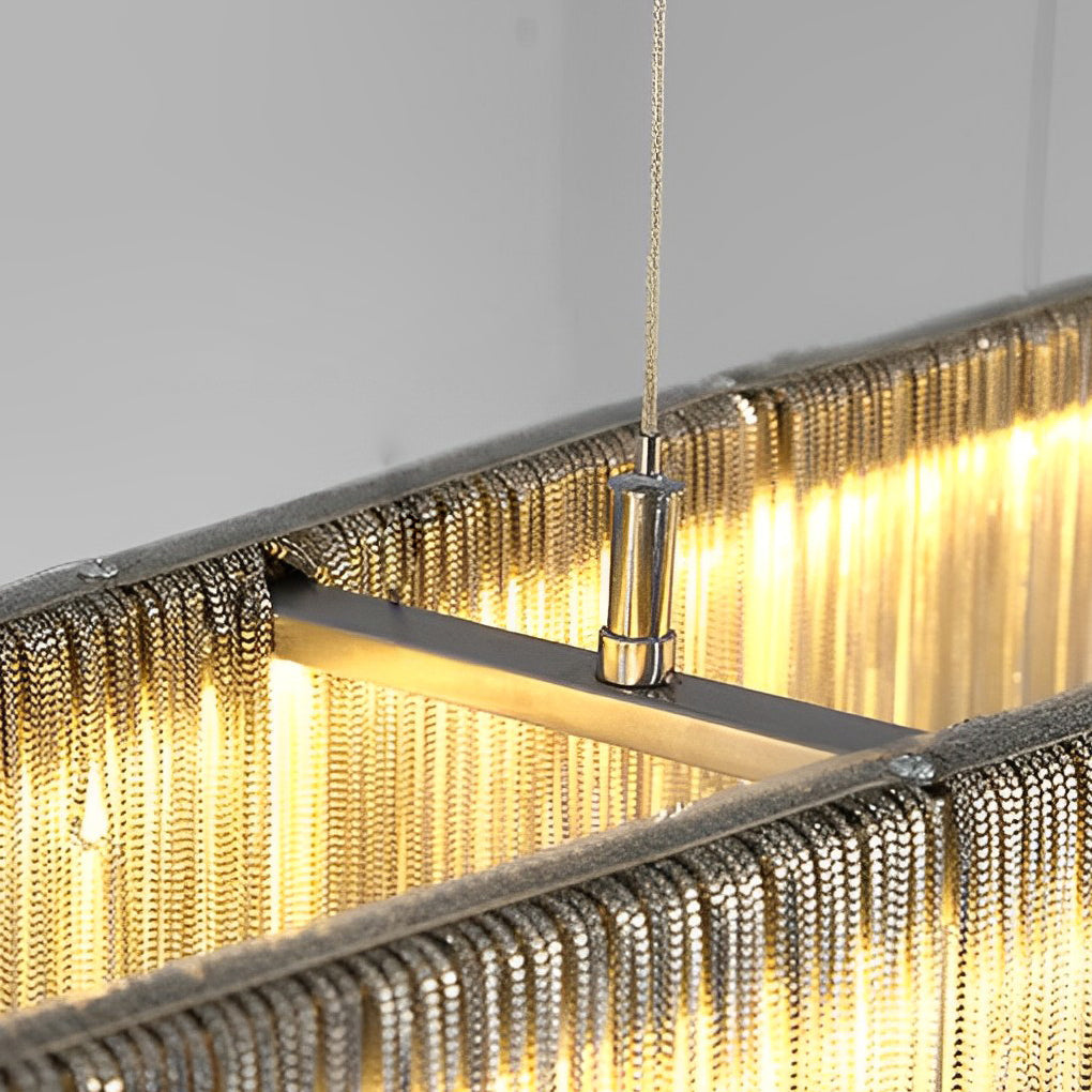 Aluminum Tassel Chain LED Dimmable Post-Modern Dining Chandelier