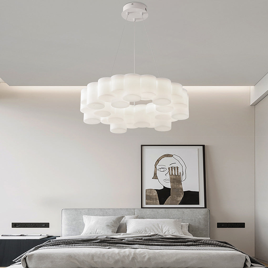 Modern Honeycomb Ring LED Ceiling Light with 3-Step Dimming
