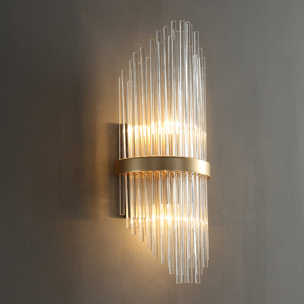 Crystal Wall Sconce with Warm Light – Gold Hardware Finish