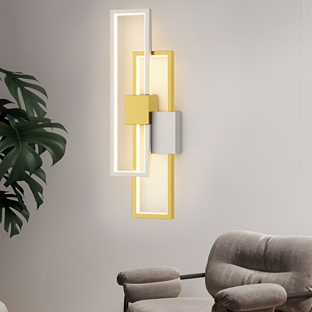 Modern Rectangular LED Wall Sconce with Three-Color Lighting