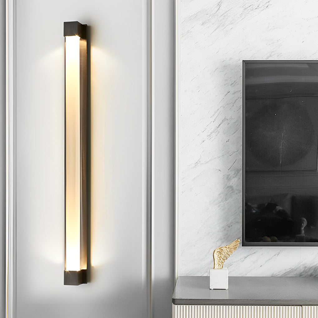 Modern Crystal Strip LED Wall Sconce with Metal Frame