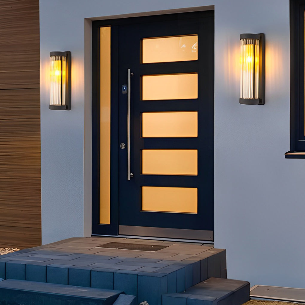 Modern Glass Solar Wall Lamp - Outdoor Waterproof LED Sconce