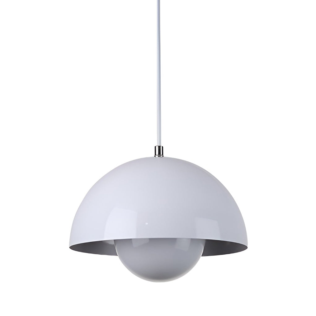 Mushroom Pendant Light – Metal Dome Shade with Warm Glow