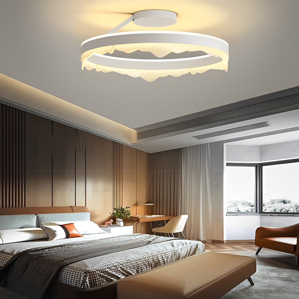 Modern Round LED Flush Mount Ceiling Light with Stepless Dimming