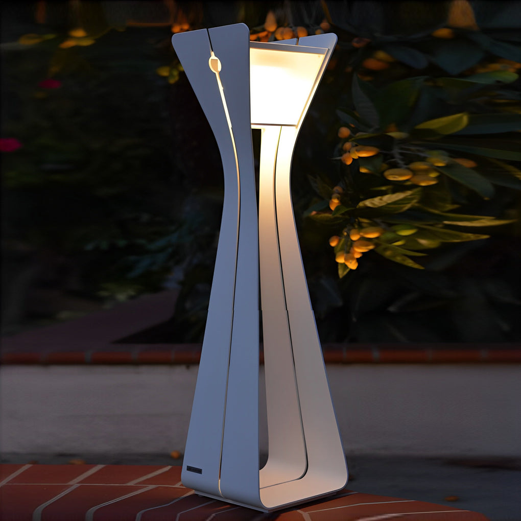 Modern Solar Pathway Lights - Stainless Steel & Glass Outdoor