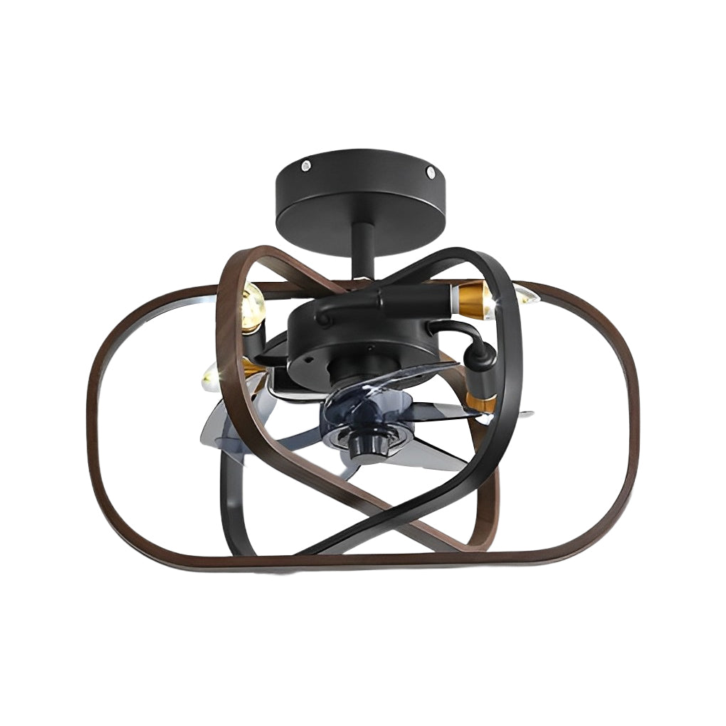 Retro Bladeless Ceiling Fan with Remote & Dimmable LED Light