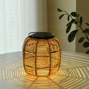 Rattan Solar Lantern Waterproof LED Garden Lawn Light