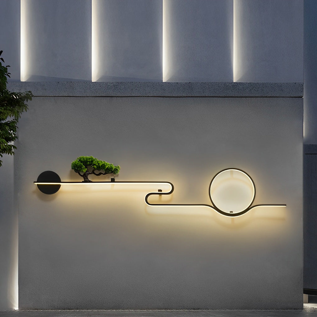 Moon Tree Outdoor LED Wall Light – Modern Waterproof Aluminum Sconce