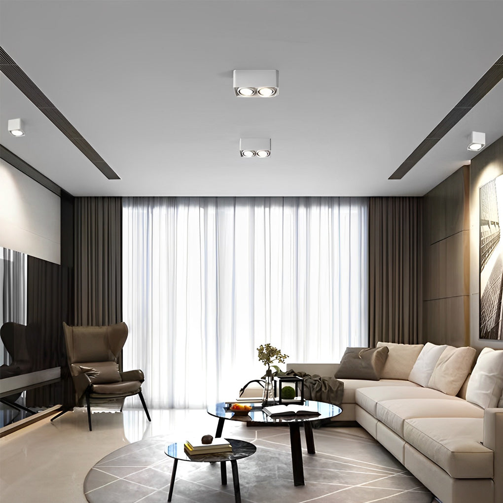Adjustable Square LED Grille Light with 360° Rotation